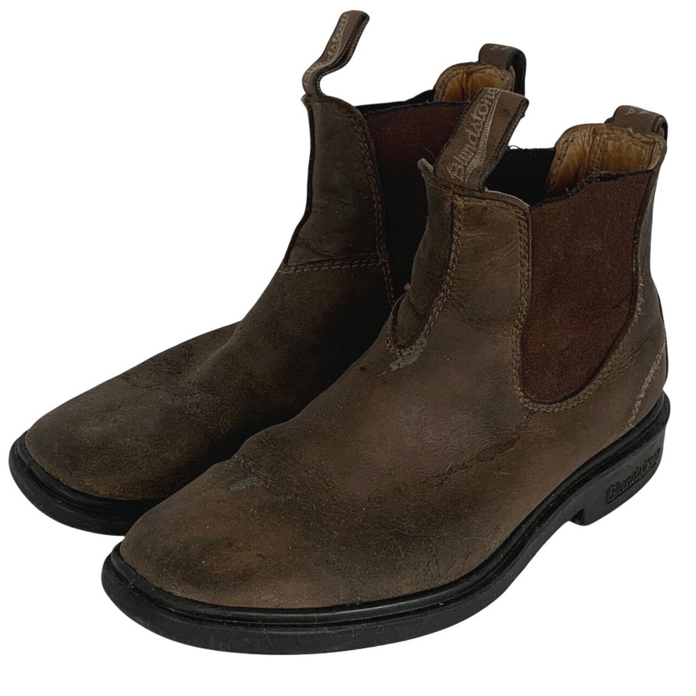 BLUNDSTONE 1306 Dress Chelsea Boots Leather Square Toe Sz AU 6 M7 W9 Brown
